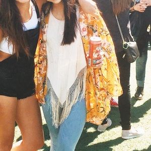 Free People One Fringe Embroidered Top | Size XS